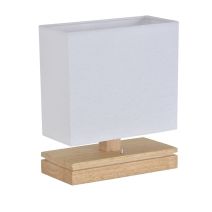 Lampe base rectangulaire en bois avec port US